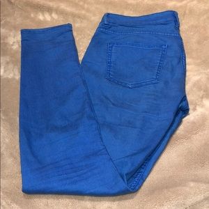 H&M bright cobalt blue jeans